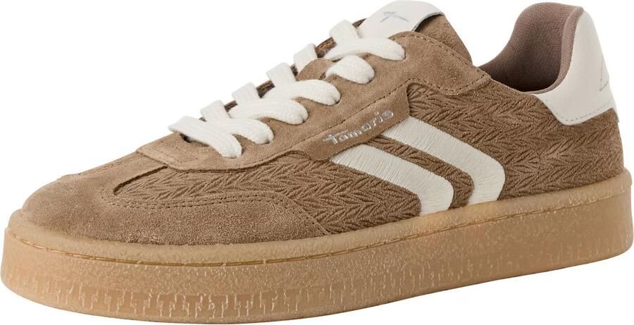 Tamaris Lage sneakers van een mix van runderleer en textiel - Foto 11