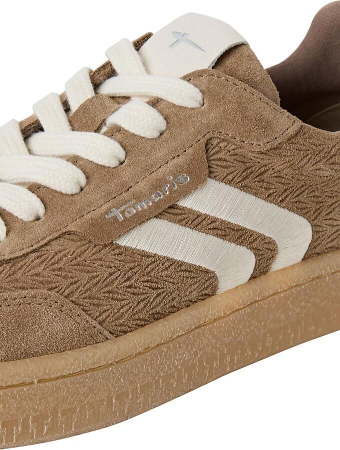 Tamaris Lage sneakers van een mix van runderleer en textiel - Foto 12