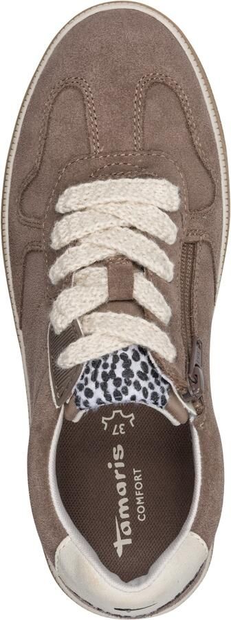 Tamaris Sneakers laag crème donkerbruin lichtgrijs zwart - Foto 3