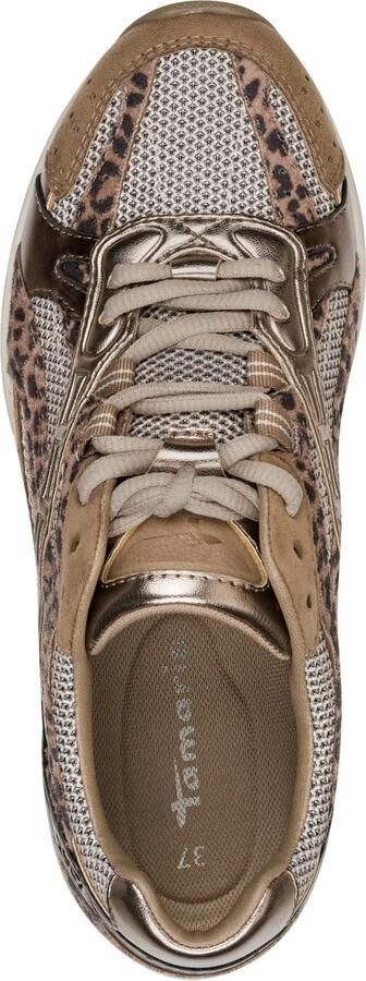 Tamaris Sneakers laag crème ombergrijs brons zwart - Foto 4