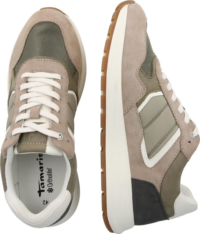 Tamaris Sneakers laag donkerbeige antraciet kaki wit - Foto 3