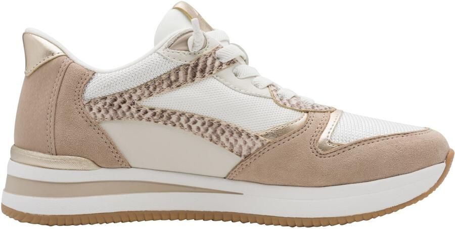 Tamaris Sneakers laag donkerbeige beige gemêleerd brons wit - Foto 11