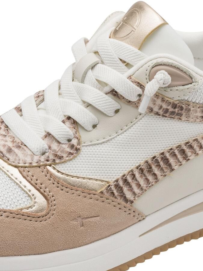 Tamaris Sneakers laag donkerbeige beige gemêleerd brons wit - Foto 6