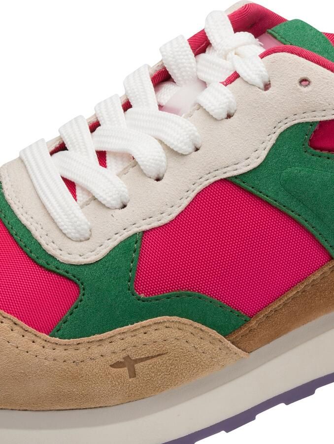 Tamaris Sneakers laag donkerbeige duifblauw jade groen pink - Foto 4