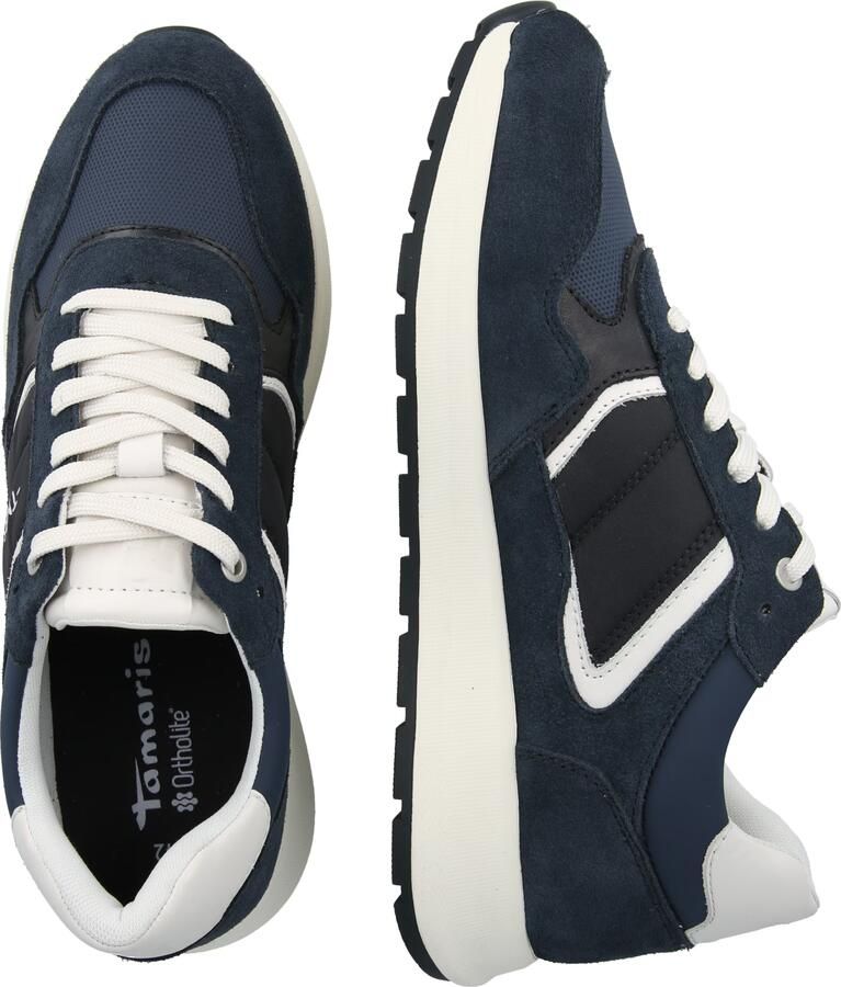 Tamaris Sneakers laag donkerblauw zwart wit - Foto 4