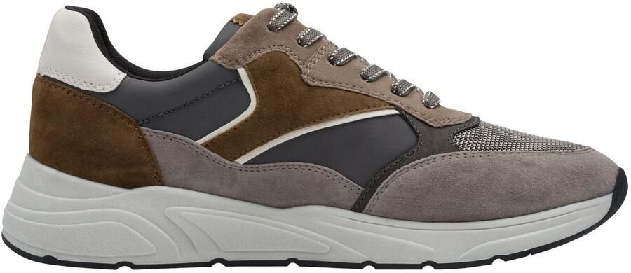Tamaris Sneakers laag donkerbruin grijs aardetinten wit