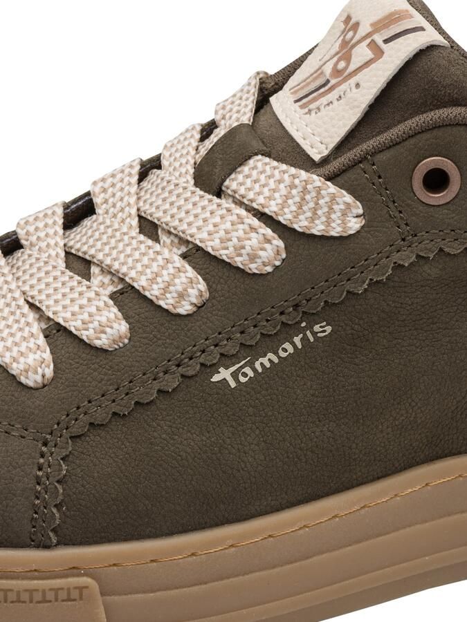 Tamaris dames leren sneaker 1-23730-47-722 dames veterschoen Groen - Foto 5