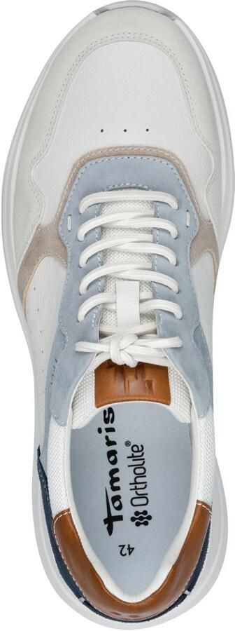 Tamaris herensneaker 1-13623-46-804 Veterschoen Leren schoenen Wit Blauw - Foto 4