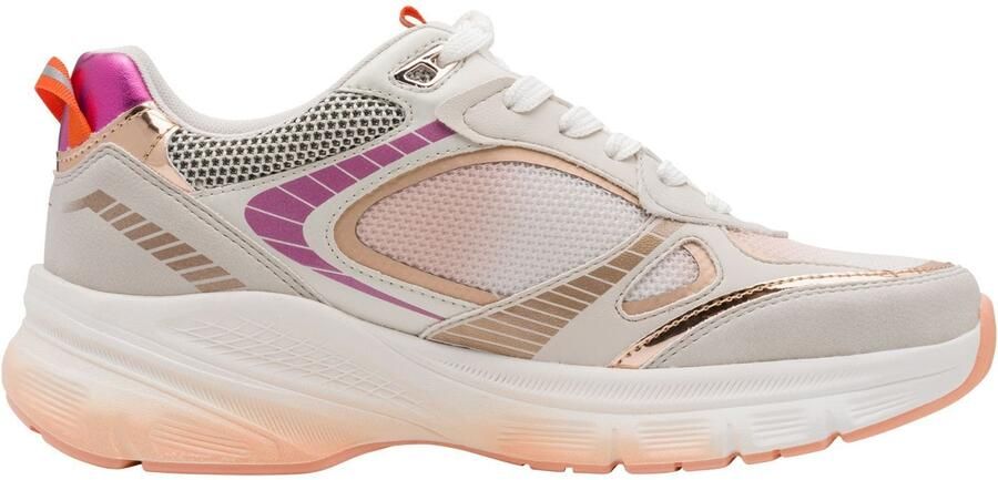Tamaris Sneakers laag ecru goud donkerlila perzik - Foto 2