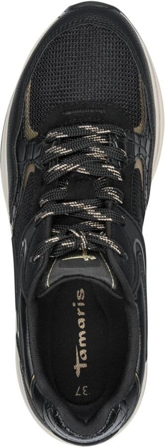 Tamaris damessneaker 1-23735-47-098 Dames low-top plateau-schoenen zwart - Foto 4