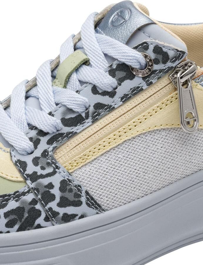 Tamaris Sneakers laag hemelsblauw pasteelgeel pastelgroen natuurwit - Foto 6