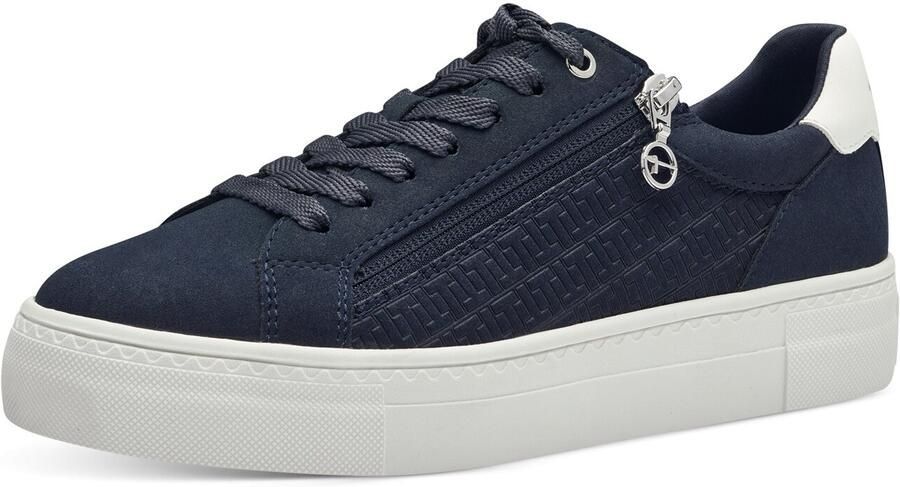 Tamaris Plateausneakers vrijetijdsschoen halfschoen veterschoen met inzetten en glinsterdetails - Foto 2