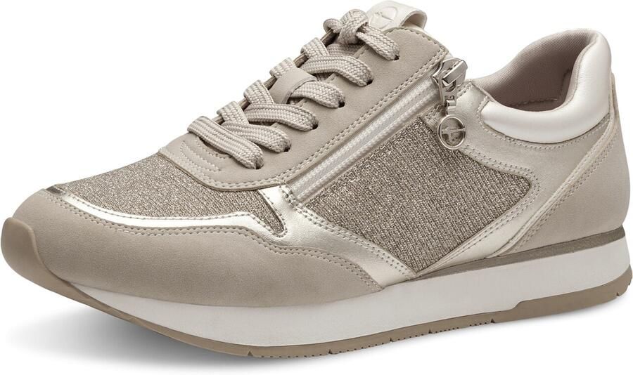 Tamaris Plateausneakers vrijetijdsschoen lage schoen veterschoen met subtiele metallic-details - Foto 8