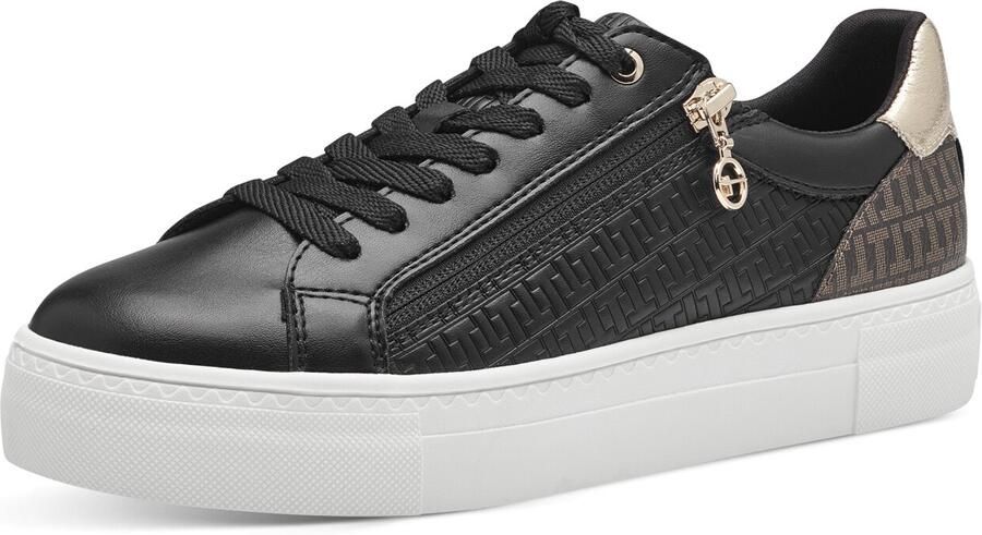 Tamaris Plateausneakers vrijetijdsschoen halfschoen veterschoen met inzetten en glinsterdetails - Foto 12