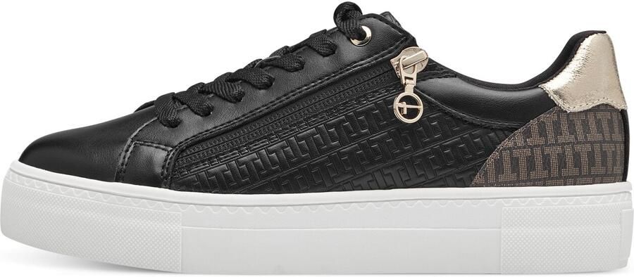 Tamaris Plateausneakers vrijetijdsschoen halfschoen veterschoen met inzetten en glinsterdetails - Foto 8