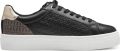 Tamaris Plateausneakers vrijetijdsschoen halfschoen veterschoen met inzetten en glinsterdetails - Zwart