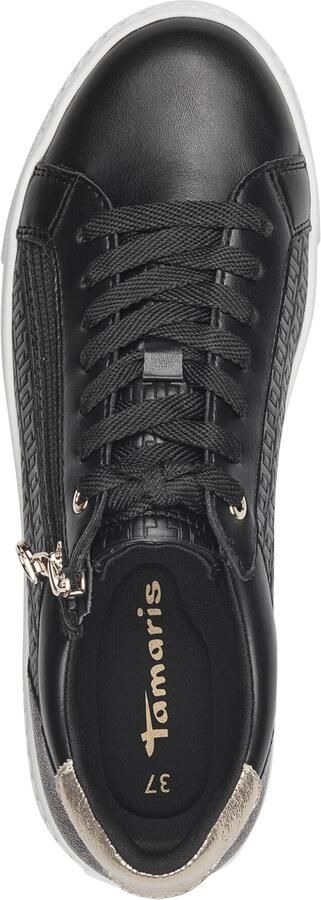 Tamaris Plateausneakers vrijetijdsschoen halfschoen veterschoen met inzetten en glinsterdetails - Foto 11