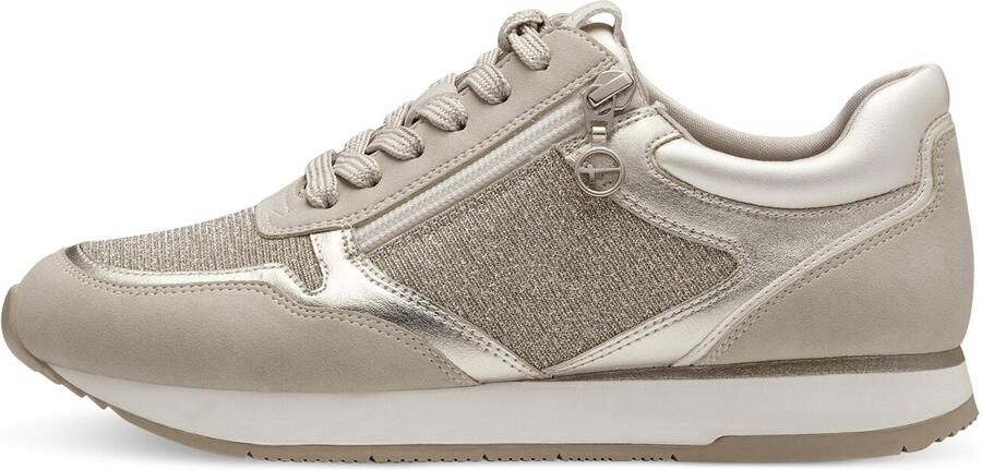 Tamaris Plateausneakers vrijetijdsschoen lage schoen veterschoen met subtiele metallic-details - Foto 5