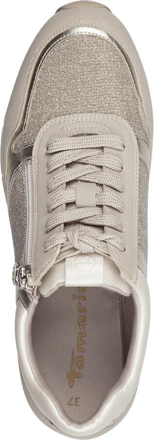 Tamaris Plateausneakers vrijetijdsschoen lage schoen veterschoen met subtiele metallic-details - Foto 7