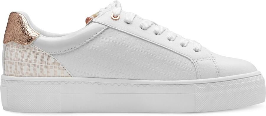 Tamaris Plateausneakers vrijetijdsschoen halfschoen veterschoen met inzetten en glinsterdetails - Foto 9