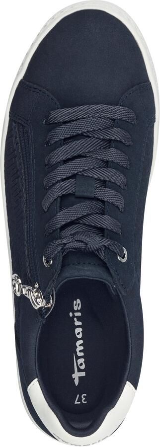 Tamaris Plateausneakers vrijetijdsschoen halfschoen veterschoen met inzetten en glinsterdetails - Foto 6