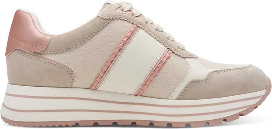 Tamaris Sneakers laag lichtbeige donkerbeige oudroze eierschaal - Foto 6