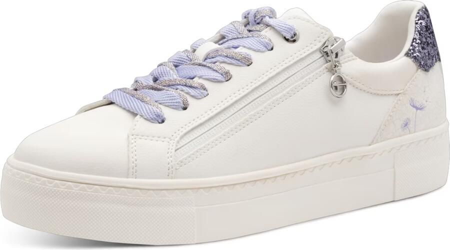Tamaris Sneakers laag lichtlila donkerlila zilver wit - Foto 2