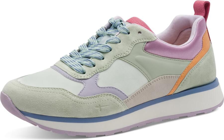 Tamaris Sneakers laag mintgroen lavendel oranje eosine - Foto 8