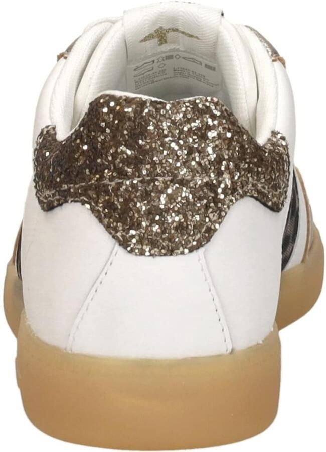Tamaris Plateausneakers vrijetijdsschoen lage schoen veterschoen met glitter op de hiel - Foto 3