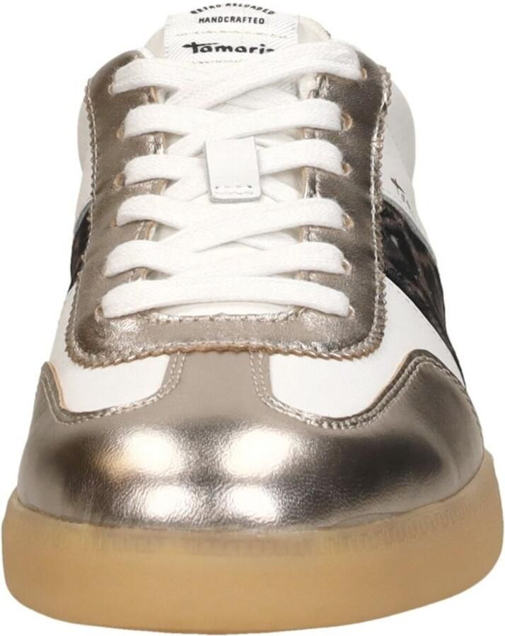 Tamaris Plateausneakers vrijetijdsschoen lage schoen veterschoen met glitter op de hiel - Foto 4
