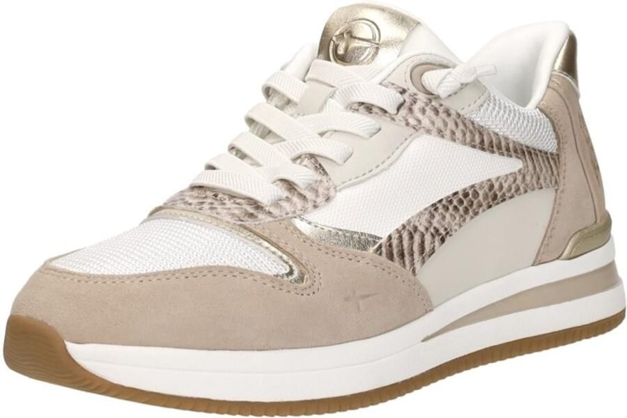 Tamaris Sneakers laag donkerbeige beige gemêleerd brons wit - Foto 8