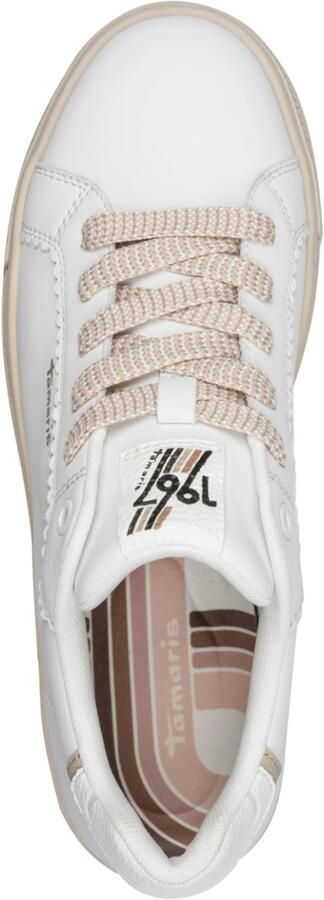 Tamaris dames leren sneaker 1-23730-47-117 dames veterschoen Wit - Foto 4