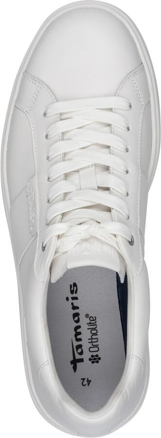 Tamaris heren leren sneaker 1-13625-47-117 lage schoen wit - Foto 4