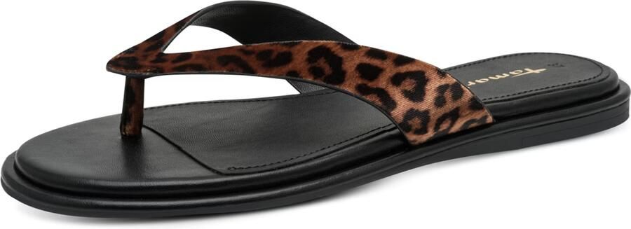 Tamaris Teenslipper bruin brokaat zwart