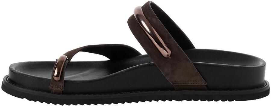 Tamaris leren slippers voor dames 1-27415-46-304 Damesschoenen Voetbed Bruin