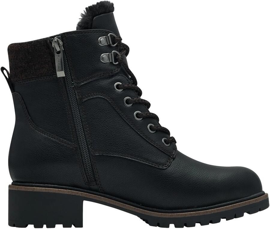 Tamaris Winterlaarzen blokhak veterschoenen winter enkellaars met duo tex-uitrusting