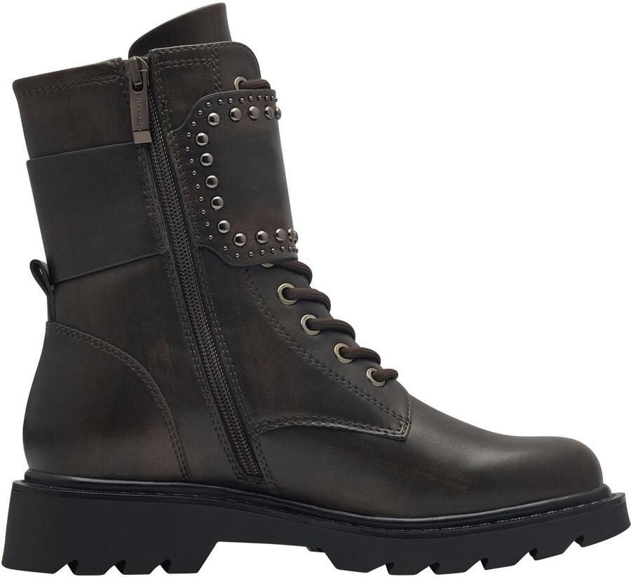 Tamaris Bikerboots blokhak veterschoenen veterschoen met binnenrits - Foto 3