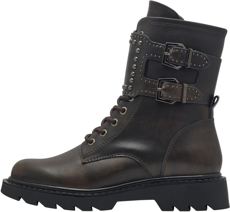 Tamaris Bikerboots blokhak veterschoenen veterschoen met binnenrits - Foto 2