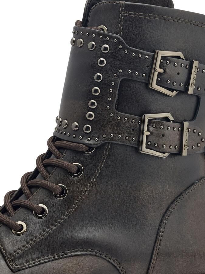 Tamaris Bikerboots blokhak veterschoenen veterschoen met binnenrits - Foto 4