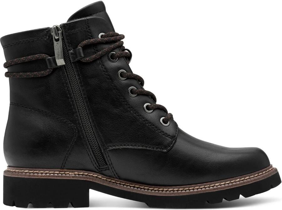 Tamaris Veterlaarsjes blokhak veterschoenen in vegan verwerking