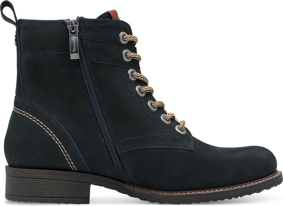 Tamaris Veterschoenen blokhak veterlaarsjes contrastnaad op de hiel en frame - Foto 4