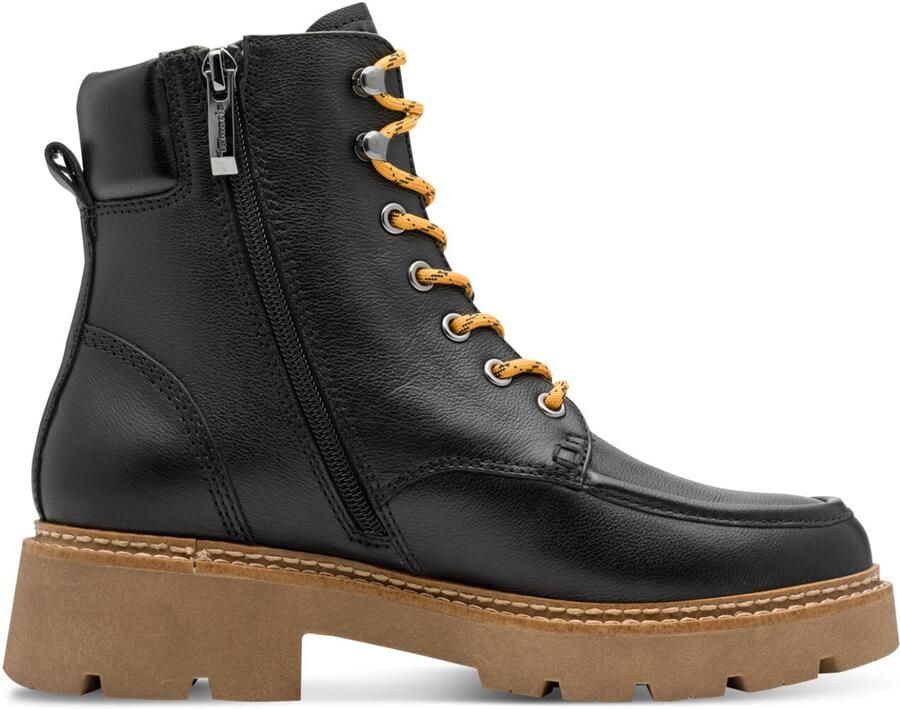 Tamaris Leren enkellaars voor dames 1-26903-45-003 Laarzen met warme voering Laarzen Zwart - Foto 3