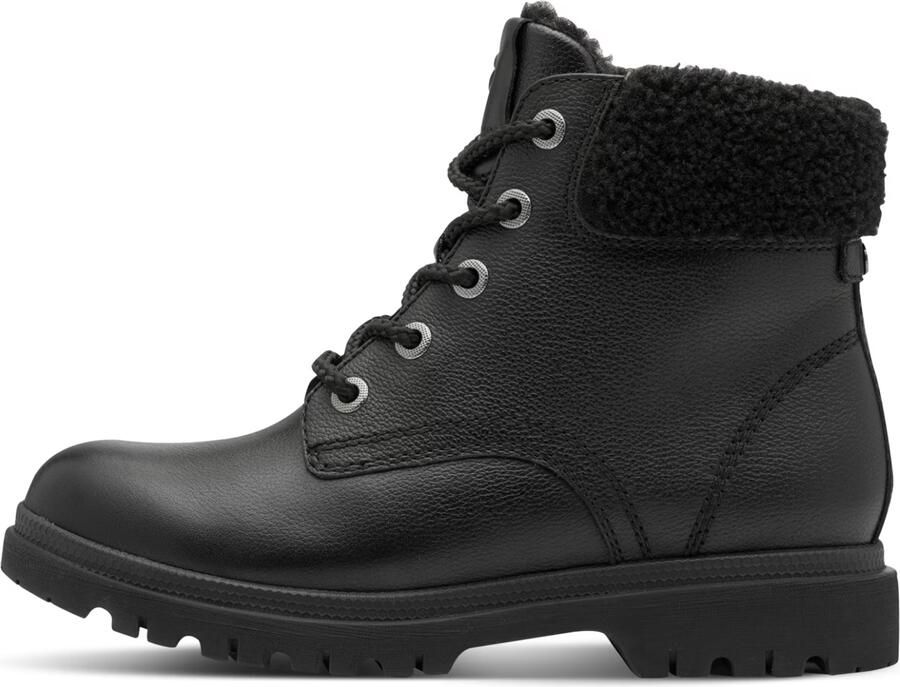 Tamaris Winterlaarzen blokhak veterboots veterenkellaars met gepreegd logo - Foto 2