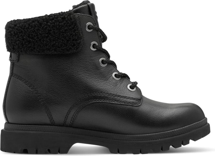 Tamaris Winterlaarzen blokhak veterboots veterenkellaars met gepreegd logo - Foto 3