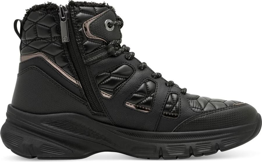 Tamaris Winterlaarzen sleehak veterboots met afgesteppte wattaties - Foto 3