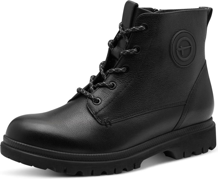 Tamaris Veterschoenen blokhak veterlaarsje met mooi logo-embleem