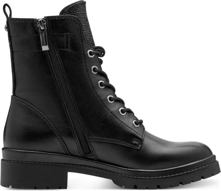 Tamaris Veterlaarsjes blokhak veterboots schoentong bezet met sierstenen - Foto 2