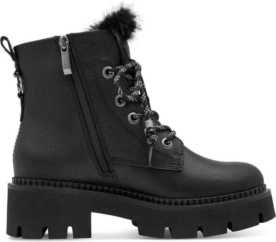 Tamaris dames enkellaarsjes 1-26226-47-001 warm gevoerd zwart