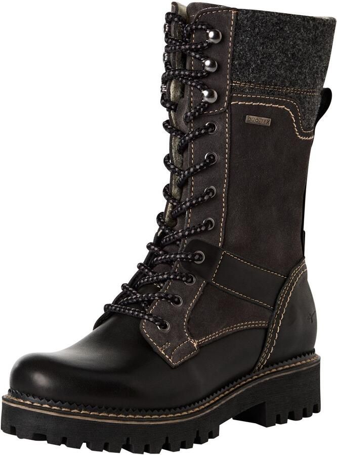Tamaris dames leren enkellaars 1-26250-45 098 Laarzen M2625045 Zwart - Foto 2