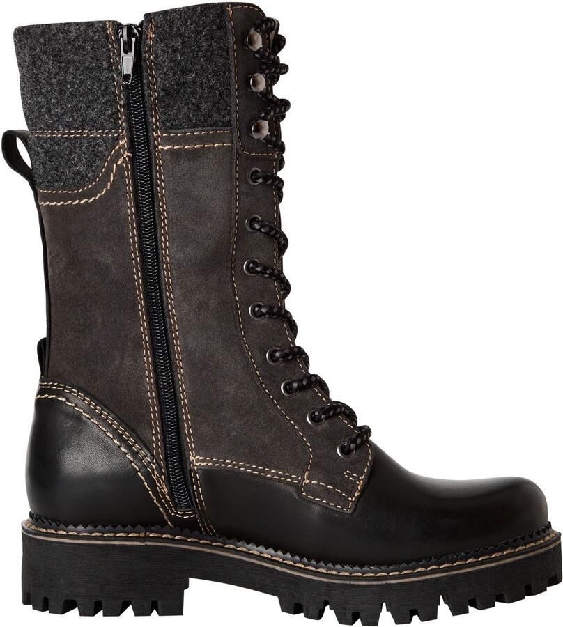 Tamaris dames leren enkellaars 1-26250-45 098 Laarzen M2625045 Zwart